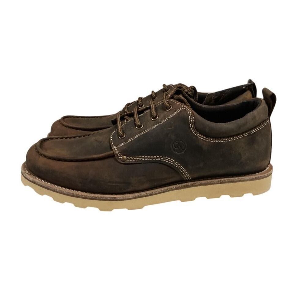 Old West Moc Toe Oxford Shoes Men 12 EE Brown Leather Lace Up Casual Comfort NEW - Picture 6 of 10